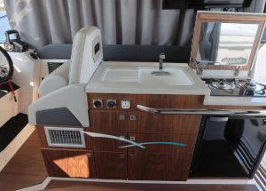 The kitchen of the Karnic S37X "Princess".