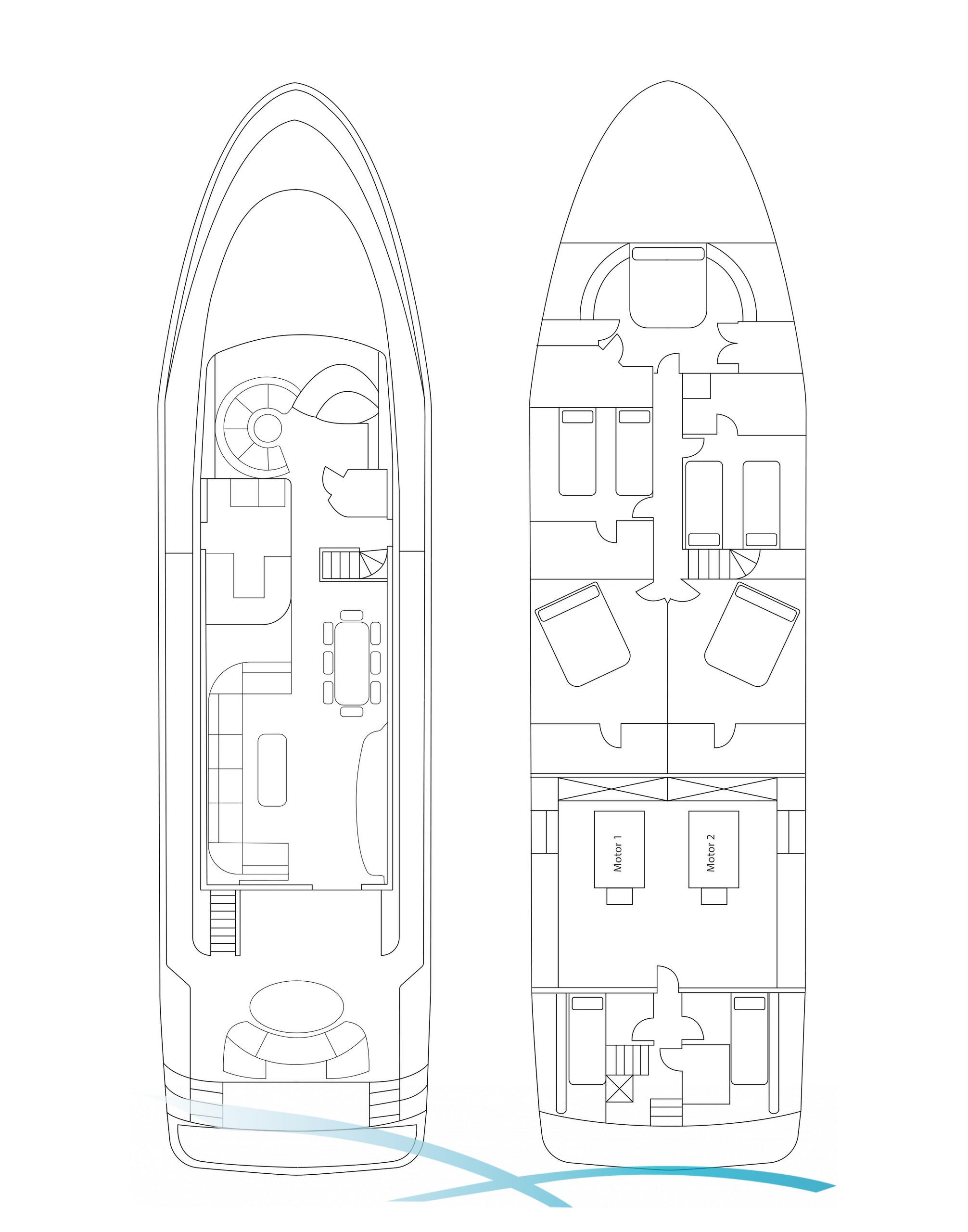 Astondoa 82 GLX “4T’S” – deck plan