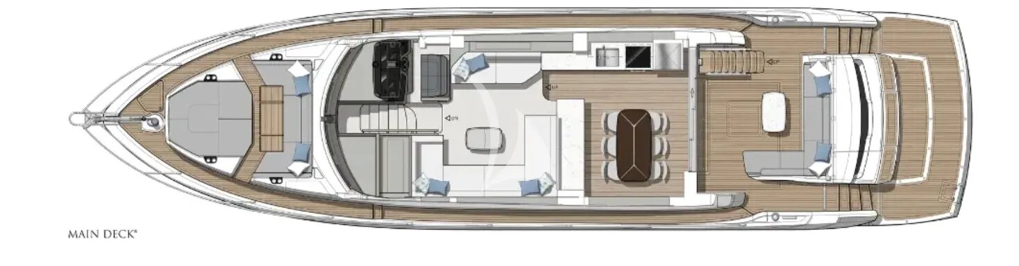 Sunseeker Manhattan 68 “Sweet Caroline” – deck plan